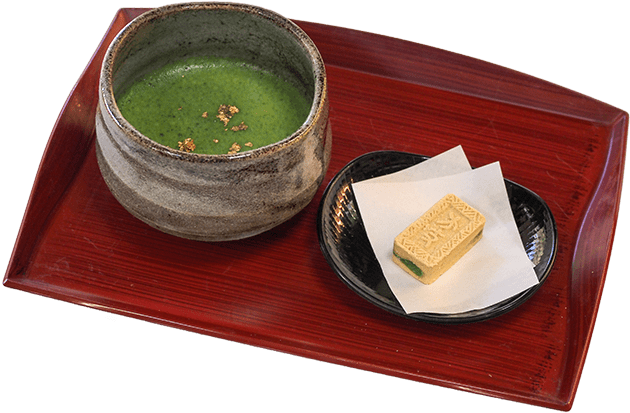 城山亭　生落雁「方丈」と抹茶