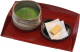 城山亭　生落雁「方丈」と抹茶