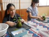 お子様も楽しく苔玉作り