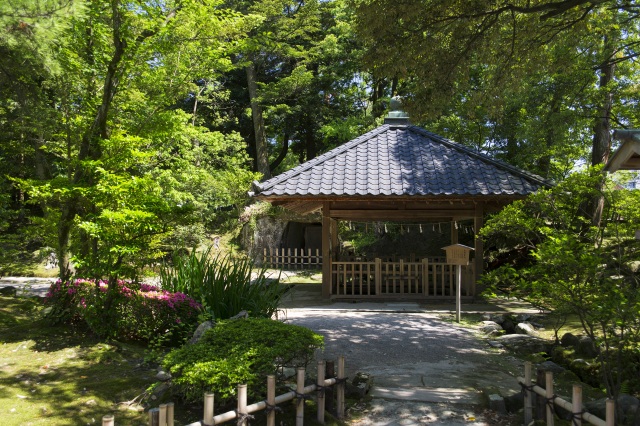 金沢神社の境内に隣接する湧水